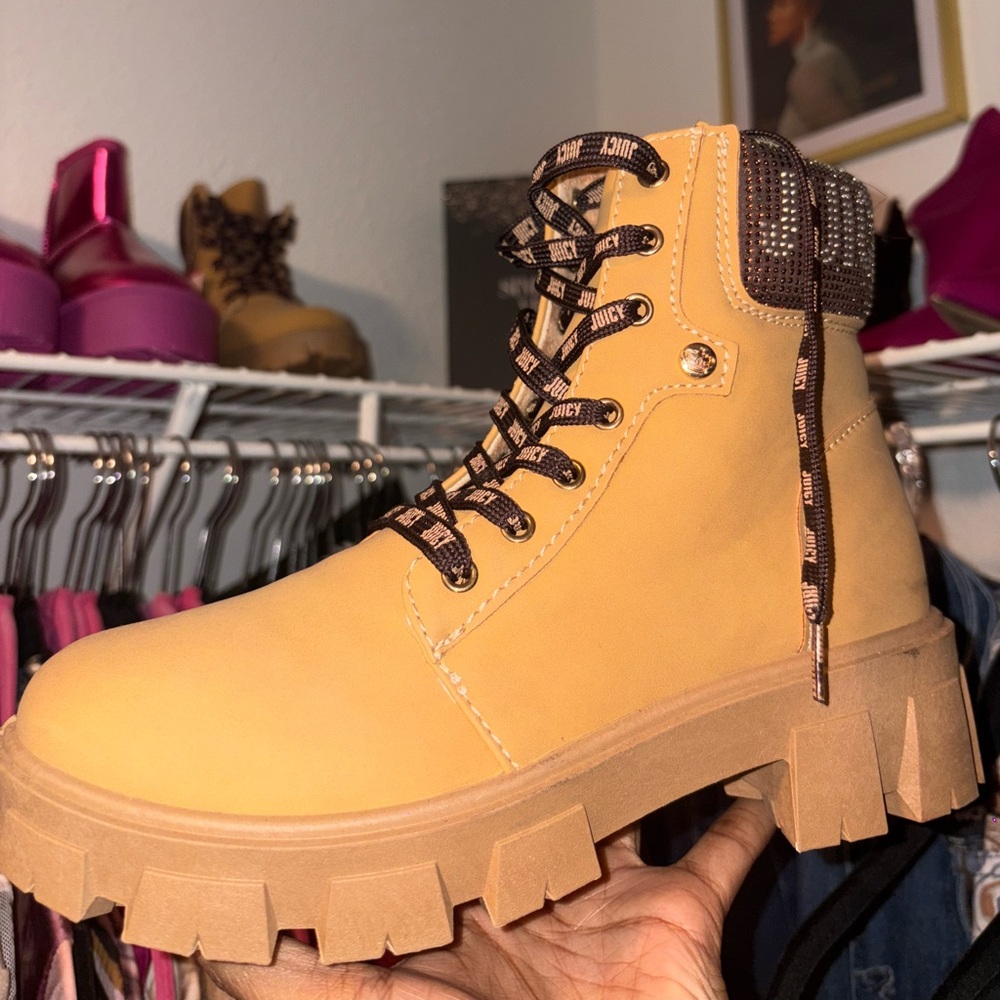 Juicy Couture Yellow Combat Boots